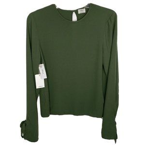 Aritzia Wilfred Elodie Long Sleeve Blouse with Tie Cuffs